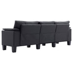 3-Seater Sofa Dark Grey Fabric