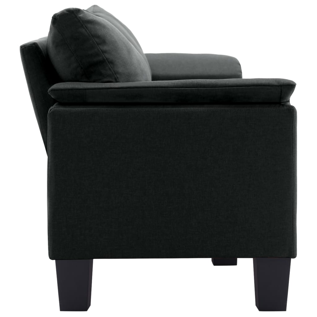 3-Seater Sofa Black Fabric - 198.5×70×75cm