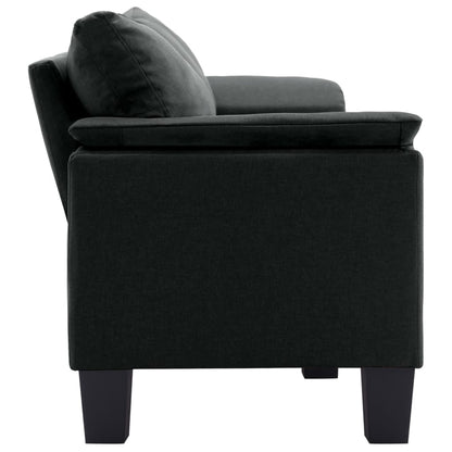 3-Seater Sofa Black Fabric - 198.5×70×75cm