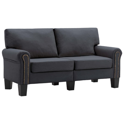 2-Seater Sofa Dark Grey Fabric
