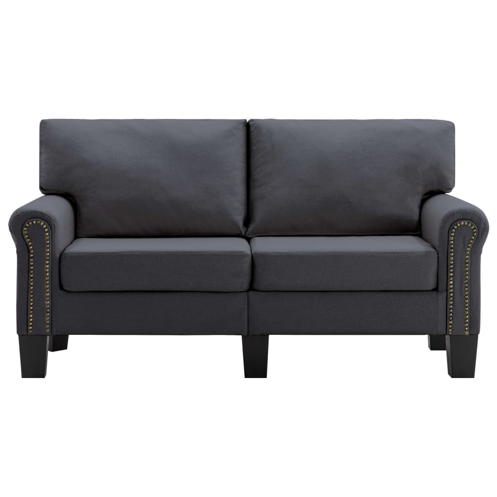 2-Seater Sofa Dark Grey Fabric
