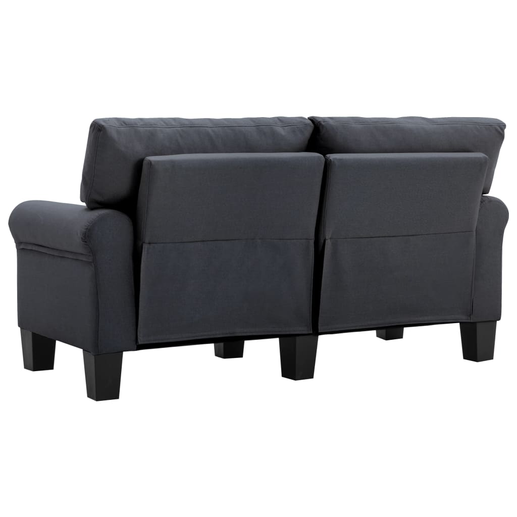 2-Seater Sofa Dark Grey Fabric
