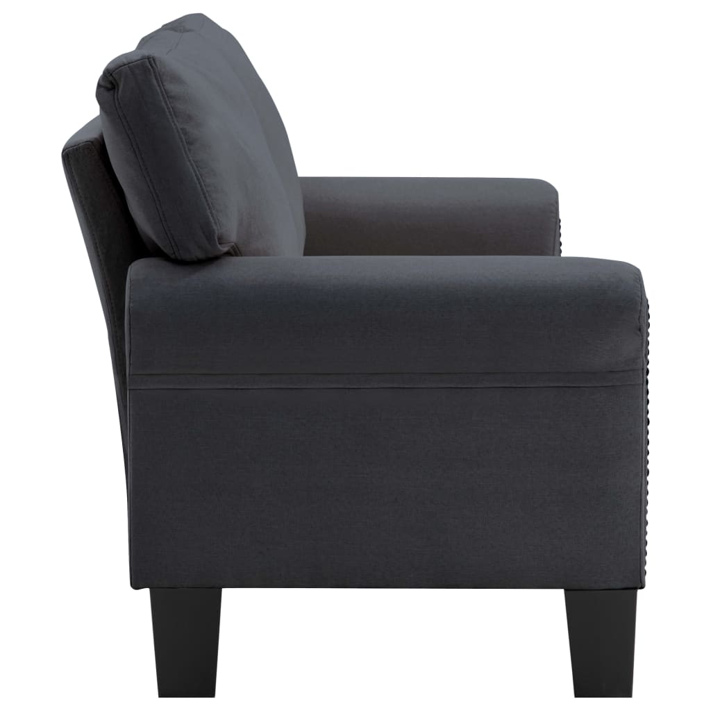 2-Seater Sofa Dark Grey Fabric