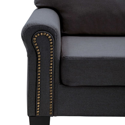 2-Seater Sofa Dark Grey Fabric