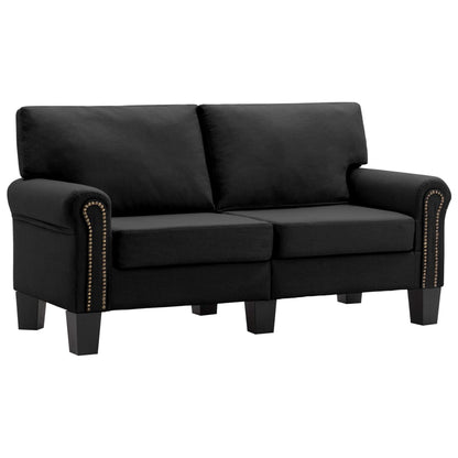 2-Seater Sofa Black Fabric
