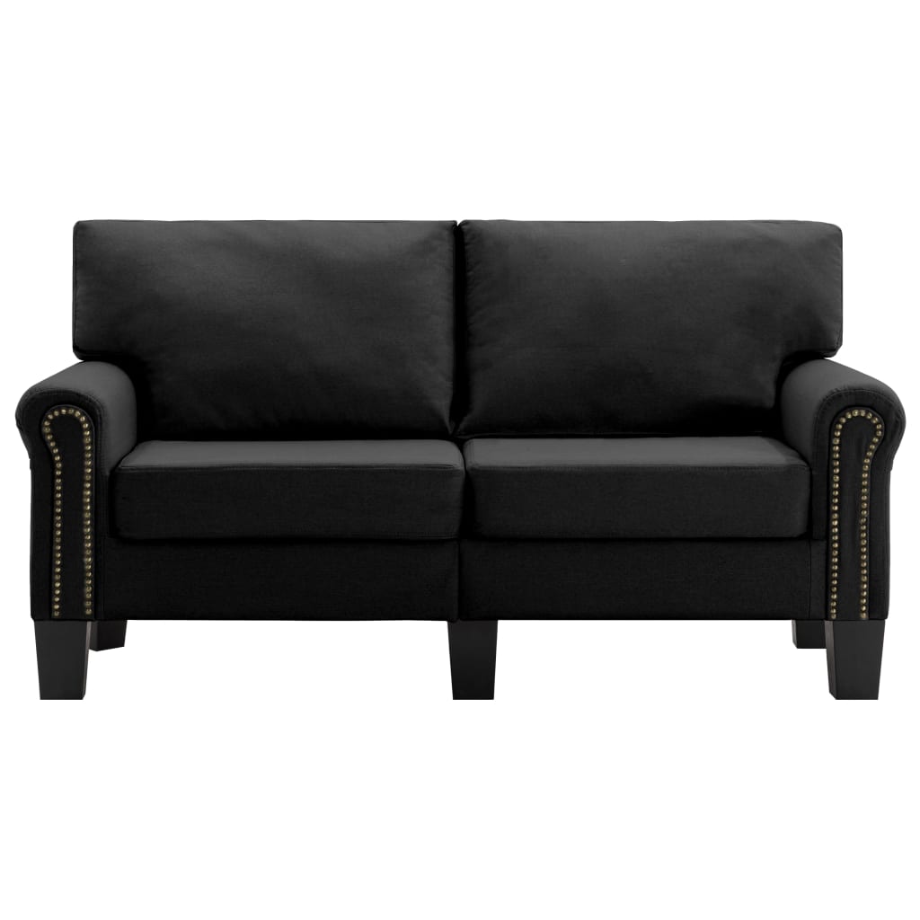 2-Seater Sofa Black Fabric