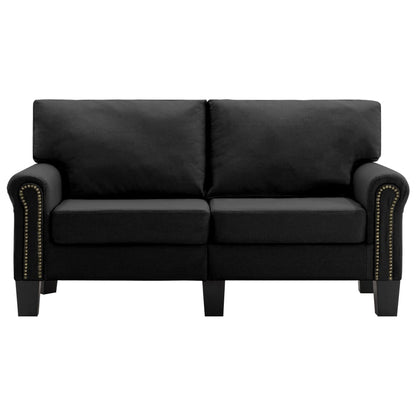 2-Seater Sofa Black Fabric