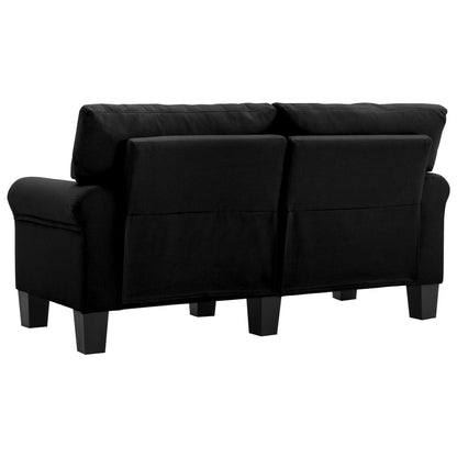 2-Seater Sofa Black Fabric