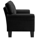 2-Seater Sofa Black Fabric