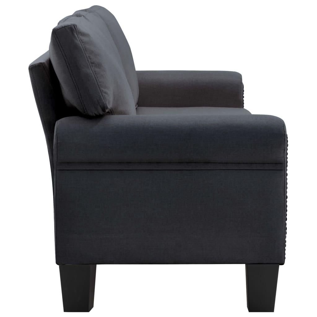 3-Seater Sofa Dark Grey Fabric