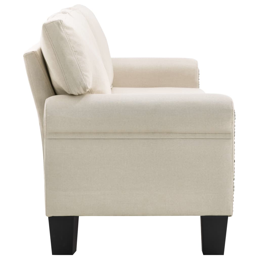 3-Seater Sofa Cream Fabric