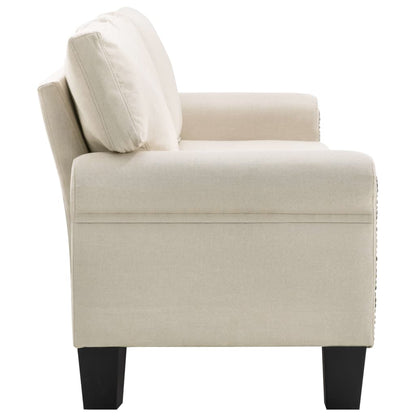 3-Seater Sofa Cream Fabric