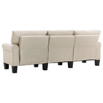 3-Seater Sofa Cream Fabric