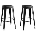 Bar Stools Stackable 2 pcs Black Metal