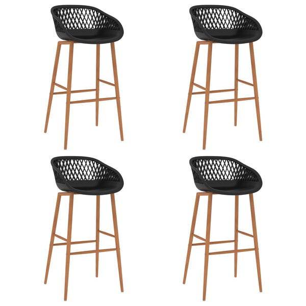  Bar Chairs 4 pcs Black