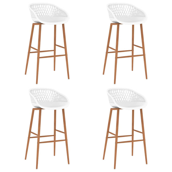  Bar Chairs 4 pcs White