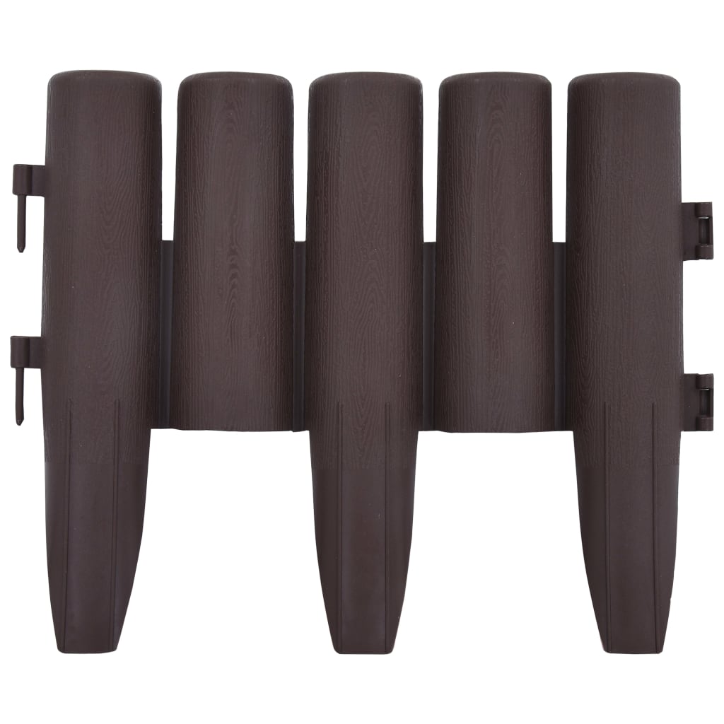 Lawn Edgings 36 pcs Brown 10 m PP