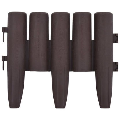 Lawn Edgings 36 pcs Brown 10 m PP