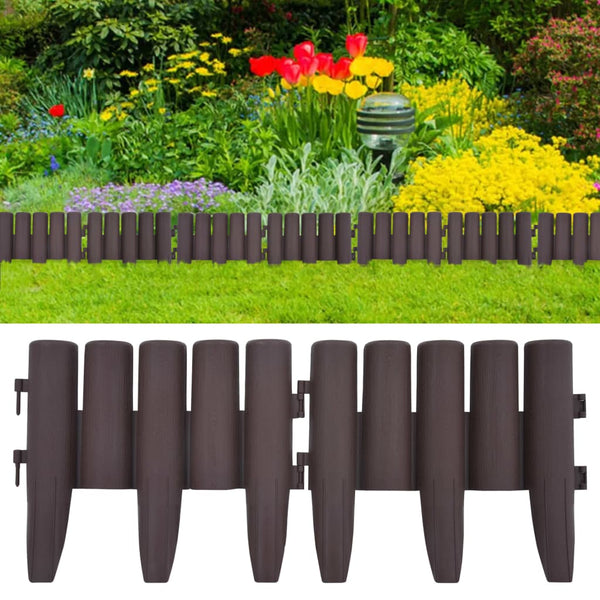  Lawn Edgings 36 pcs Brown 10 m PP