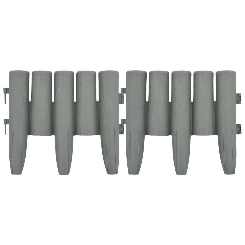 Lawn Edgings 36 pcs Grey 10 m PP