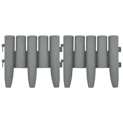 Lawn Edgings 36 pcs Grey 10 m PP