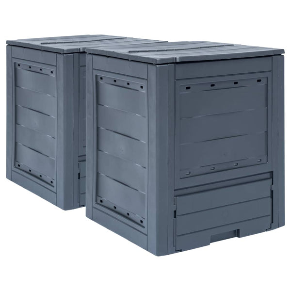  Garden Composters 2 pcs Grey 520 L