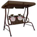 Kids Swing Bench Brown Fabric