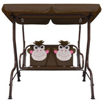 Kids Swing Bench Brown Fabric