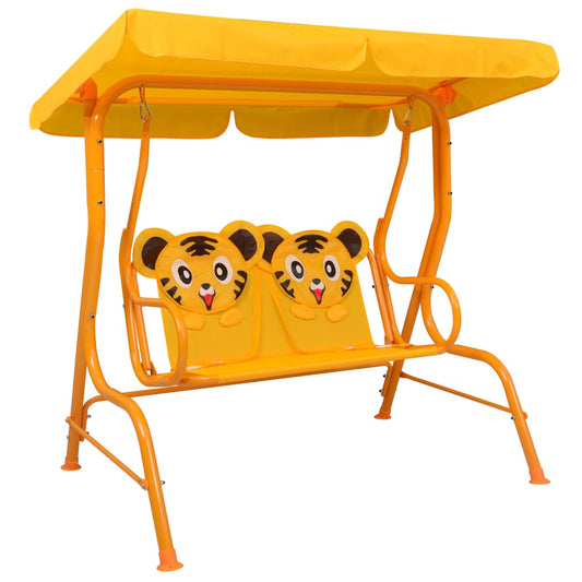 Kids Swing Bench Yellow Fabric
