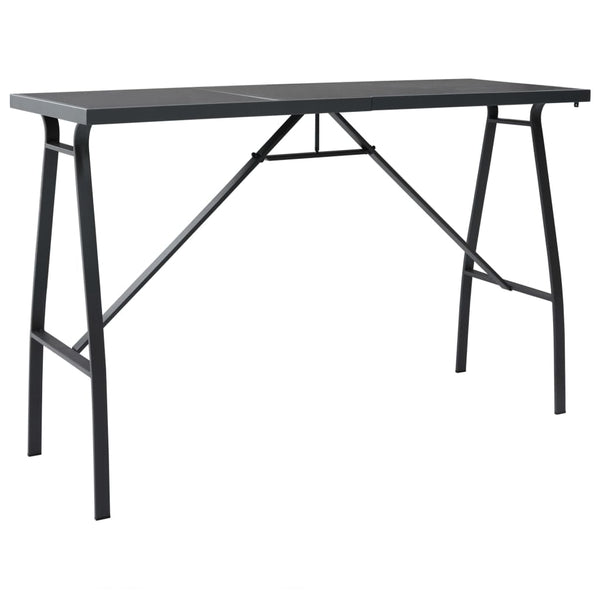  Garden Bar Table Black 180x60x110 cm Tempered Glass