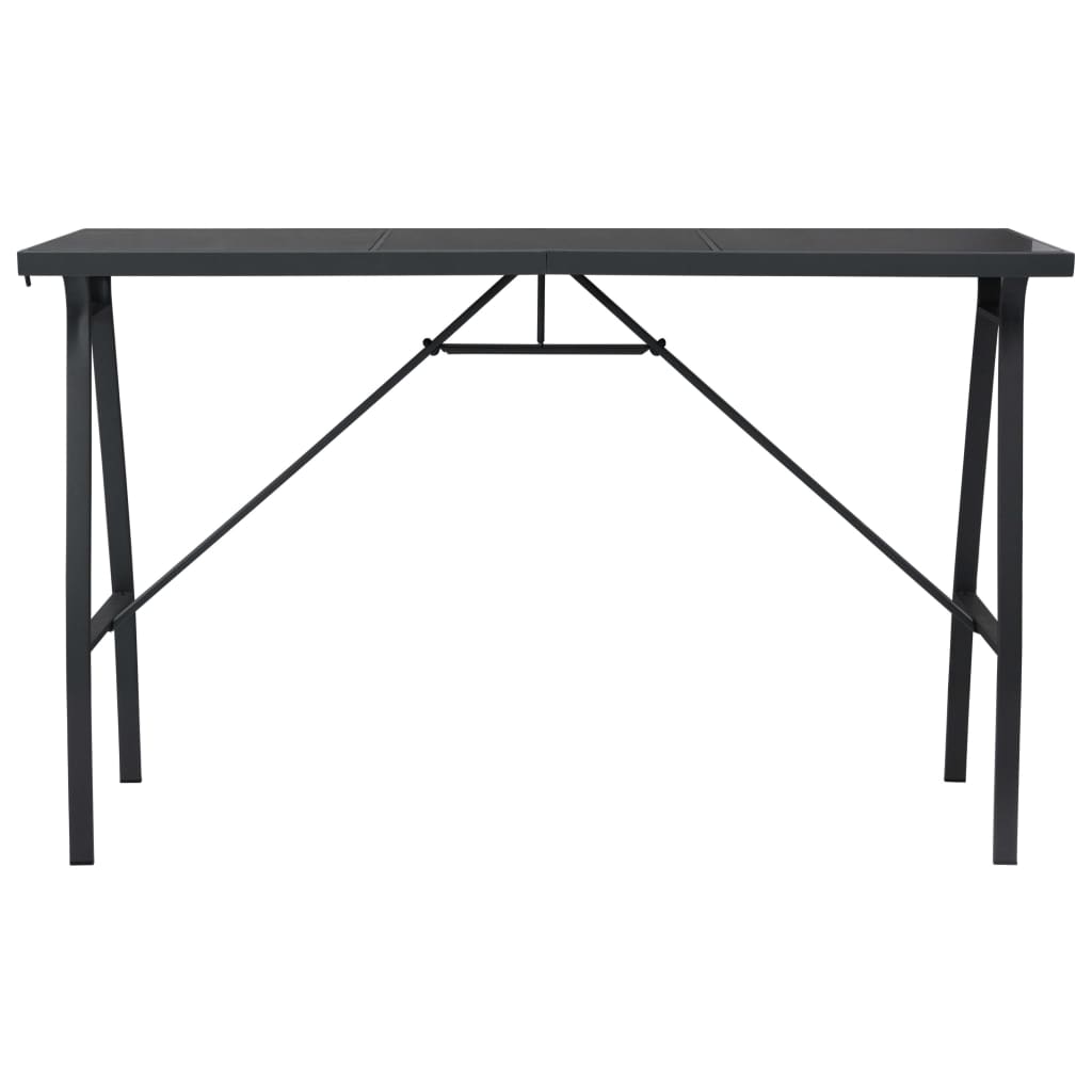 Garden Bar Table Black 180x60x110 cm Tempered Glass