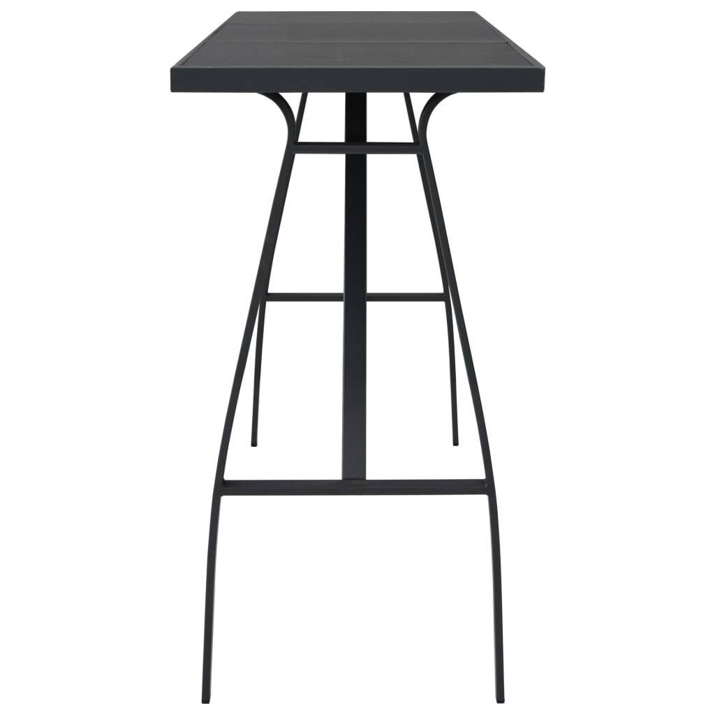 Garden Bar Table Black 180x60x110 cm Tempered Glass