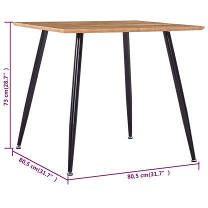 Dining Table Oak and Black  MDF