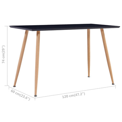Dining Table Black & Oak MDF
