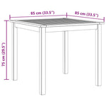 Acacia Wood Garden Table 85x85cm Square | HomeAndLiving