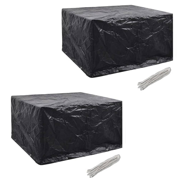  Garden Furniture Covers 2 pcs 6 Person Poly Rattan Set 8 Eyelets