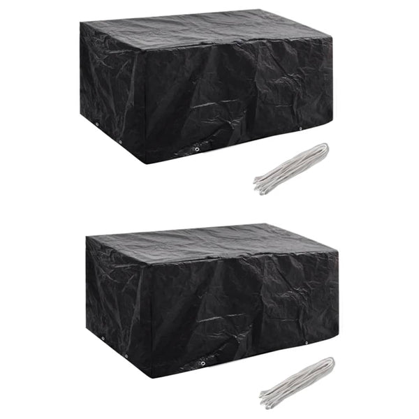  Garden Furniture Covers 2 pcs 4 Person Poly Rattan Set 8 Eyelets