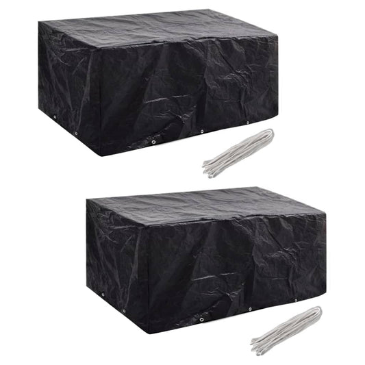 Garden Furniture Covers 2 pcs 6 Person Poly Rattan Set 10 Eyelets