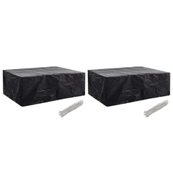 2 pcs Garden Furniture Covers 8 Eyelets -Black