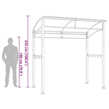 BBQ Gazebo 215x150x220cm Anthracite Steel | HomeAndLiving