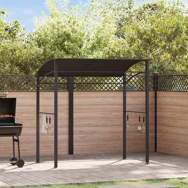  BBQ Gazebo 215x150x220cm Anthracite Steel | HomeAndLiving
