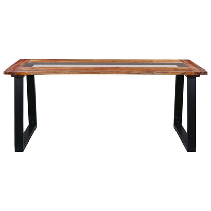 Dining Table 180x90x75 cm Solid Acacia Wood and Glass