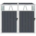 Double Garbage Bin Shed Anthracite Steel