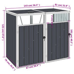Double Garbage Bin Shed Anthracite Steel