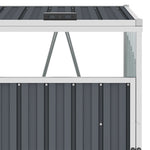 Triple Garbage Bin Shed Grey Steel