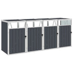 Quadruple Garbage Bin Shed Anthracite Steel