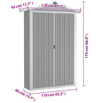 Galvanised Steel Garden Shed 116x175cm | HomeAndLiving