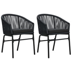 Space Saving Garden Chairs 2 pcs Black Home Use Modern Living 