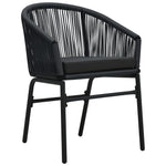 Space Saving Garden Chairs 2 pcs Black Home Use Modern Living