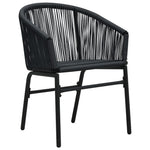 Space Saving Garden Chairs 2 pcs Black Home Use Modern Living
